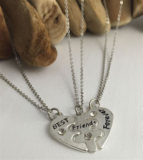 3 Best friends, 3 sisters, 3 Friendship necklace 3 best friend necklace, 3 way necklace,best friend necklace for 3, 3 person,Three Initials (9. . 3 way best friend necklaces